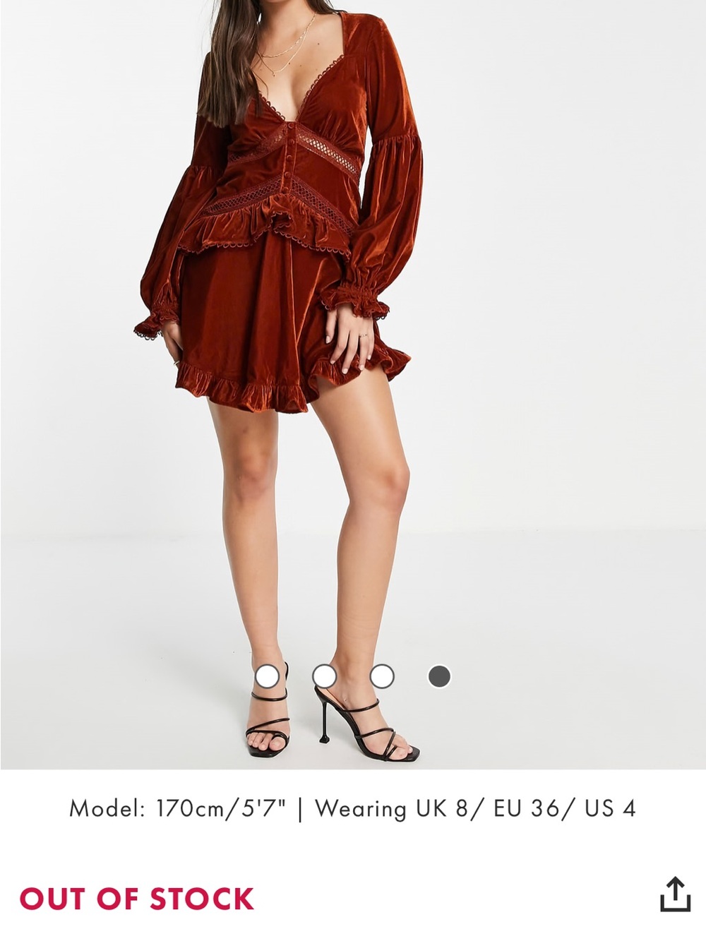 Asos velvet orange dress